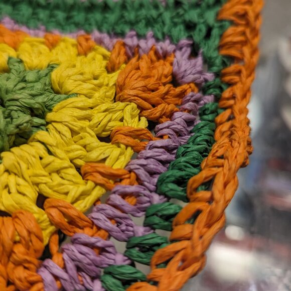 Hand Knit Boho Hollow Out Hat Crochet Bucket Hat Wide Brim Flower - Picture 5 of 5